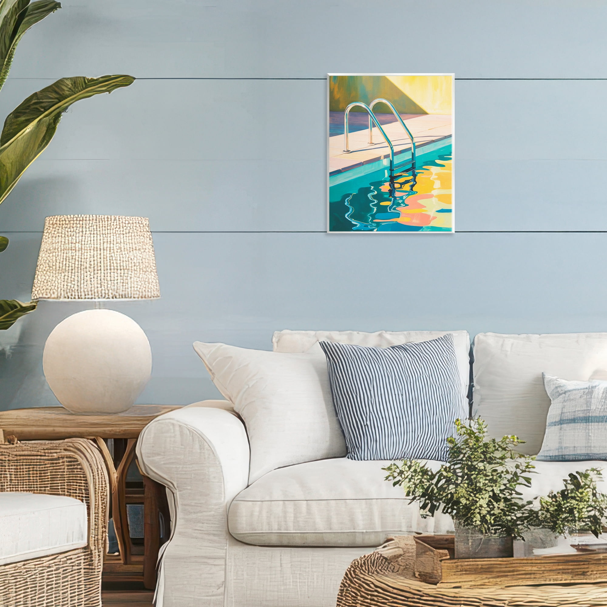 Stupell Industries Pool Ladder At Sunset Wall Plaque Art, design by Andreas Magnusson