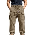 thumbnail image 3 of Dvprdro Mens Cotton Sweatpants Elastic Bottom Drawstring Casual Athletic Jogger Pants Cargo Loose Fit Lounge Hiking Workout Sweat Pants with Multi Pockets, 3 of 6