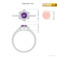 thumbnail image 5 of ANGARA Natural 0.45 Ct. Amethyst with Diamond Side Stones Ring in 14K White Gold for Women (Ring Size: 3), 5 of 10