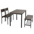 thumbnail image 2 of SogesPower Dining Table Set for 4, Kitchen Table with 2 Chairs and 1 Bench, Use for Living Room Dining Room Kitchen, Brown, 2 of 9
