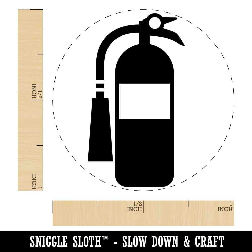 Fire Extinguisher Safety Hazard Symbol Self-Inking Rubber Stamp Ink Stamper - Black Ink - Large 1-1/2 Inch