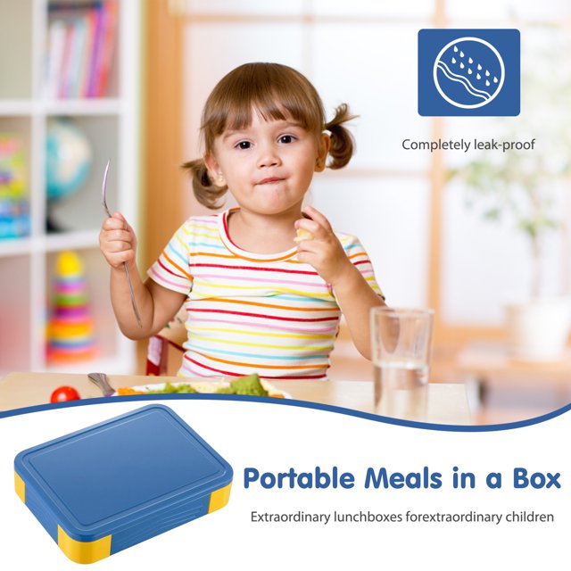 Loncheras Rectángulo Bento Box Vajilla incorporada Contenedor de almacenamiento de alimentos para trabajadores de oficina Sywqhk Libre de BPA