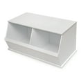 thumbnail image 4 of Badger Basket Children's Two Bin Wood Stackable Storage Organizing Cubby 5.3 Cu ft. - White, 4 of 10
