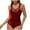 Wine, variant on Clearance Swimsuit Coverup Women One Piece Swimsuit 2025 Crewneck Mesh Swimsuit Patchwork Bathing Suit Solid Color Dressy Swimwear