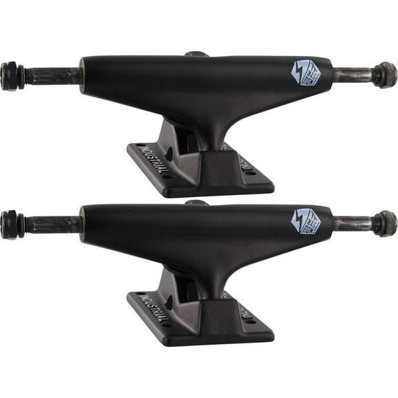 Industrial IV Skateboard Trucks Black/Black with Black Logo - Hanger 4.75" Axle 7.5" (Set of 2)