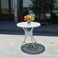 thumbnail image 6 of 31" Patio Table Cast Aluminum Round Patio Table,Metal Patio Dining Table with Umbrella Hole,All Weather Outdoor Bistro Dining Table for Backyard, Garden, Balcony, White Patio Table., 6 of 7
