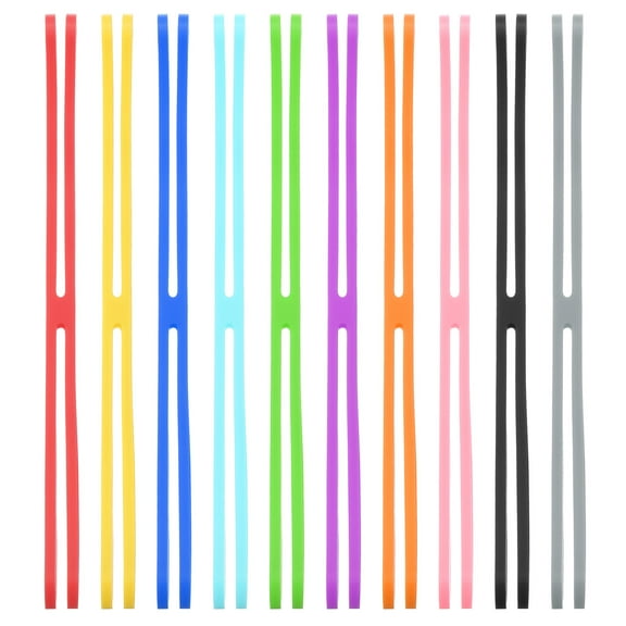Uxcell 9 Inch H Band Silicone Rubber Bands, 10 Pcs Strong Elastic Silicone Bands Rubber Wrapping Bands for Books Cameras, Multicolored