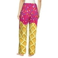 thumbnail image 3 of Goofa Red Ice Cream Printed Soft Pajama Pants for Women, Wide Leg Comfy Casual Lounge Yoga Pants-X-Large, 3 of 9