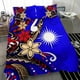 thumbnail image 3 of Juego de cama Islas Marshall - Flor tribal con tortugas especial color azul, 3 of 6