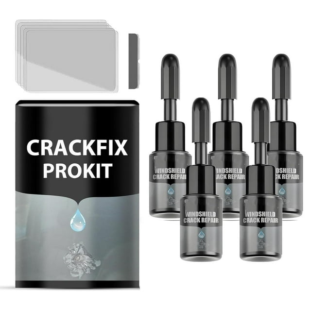 CrackFix Pro Kit, Windshield Crack Repair Kit, Car Glass Chip & Crack Fix Solution, Easy DIY Auto Glass Repair Kit for Cracks, Chips, and Bulls-Eyes on Windshields