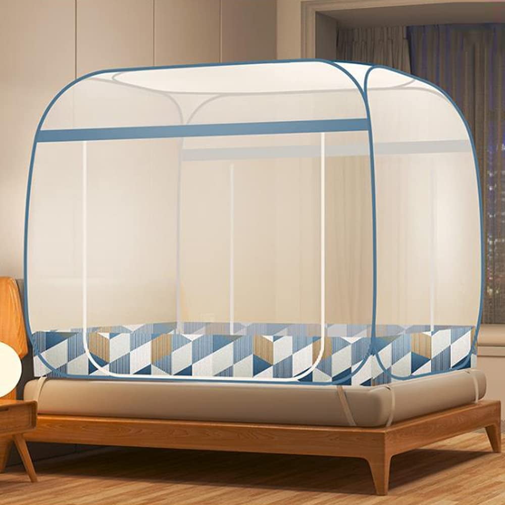 Folding Mosquito Net Pop Up Mosquito Net for Double Bed Large Portable Tent Double/Three Door
