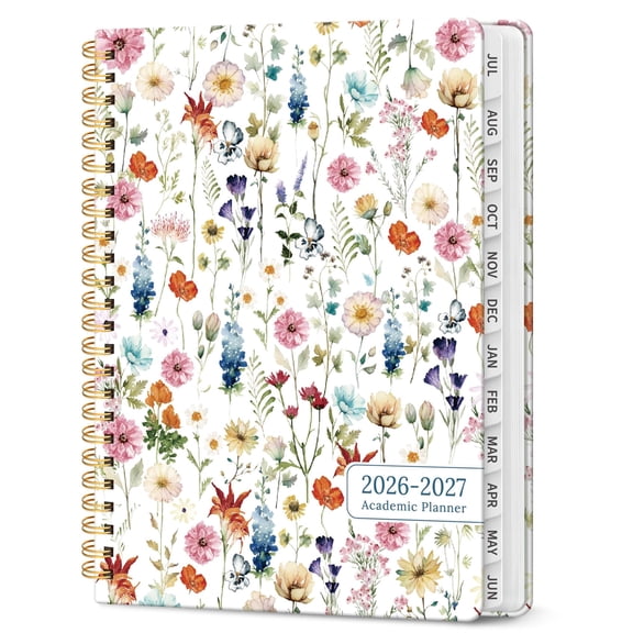 Planner 2026-2027, Academic Year Monthly and Weekly Calendar Planner, Jul 2026 - Jun 2027, Hardcover Teacher Student Planning Agenda book with Tabs, Perfect for School Office Supplies