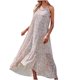 thumbnail image 1 of Vestido largo de verano con volantes altos y bajos para mujer Vestido largo de playa fluido con estampado de correa de espagueti Fridja  bnh116, 1 of 9