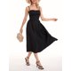 thumbnail image 4 of Vestido midi casual de verano para mujer, sin mangas, sin espalda, vestido de una línea de moda con bolsillos laterales de corte bajo,Black,L, 4 of 8