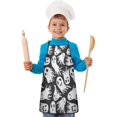 thumbnail image 2 of Black Halloween White Ghosts Kids Aprons for Girls and Boys,Adjustable Neck Strap Toddler Aprons for Kids Cooking Baking,23.6"x19", 2 of 7