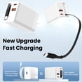 thumbnail image 5 of Firsting 3-in-1 65W Fast Charging Power Adapter USB C Wall Charger,USB A Charger Block, PD Power Adapter + QC Wall Plug Multiport Type C Charging Block Cube Compatible with iPhone, Android, White, 5 of 11