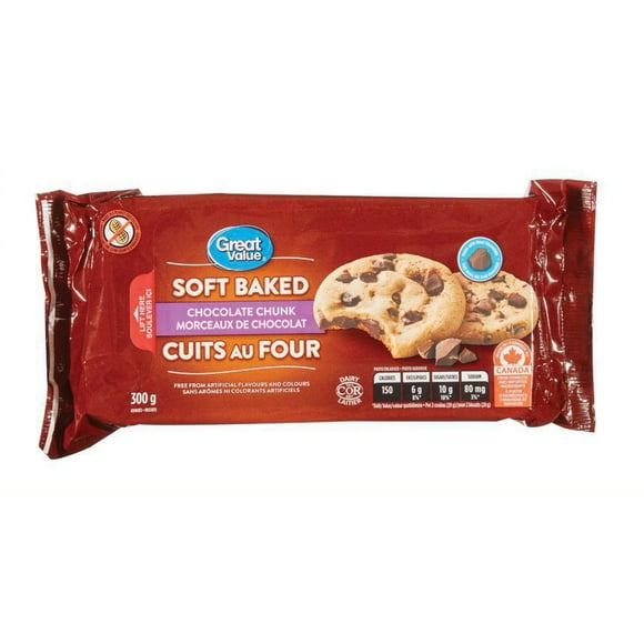Great Value Soft Baked Chocolate Chunk Cookies, 300 g