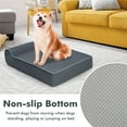 thumbnail image 3 of Pefilos 40" Orthopedic Dog Sofa for Large Dogs, Removable Washable Cover Dog Bed with Headrest, Cat Couch Pet Bed, Gray, 3 of 7