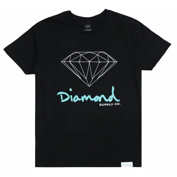 Diamond Supply Co. Men's Logo Graphic Print Tee T-Shirt - Black (X-Large, Bold Logo)