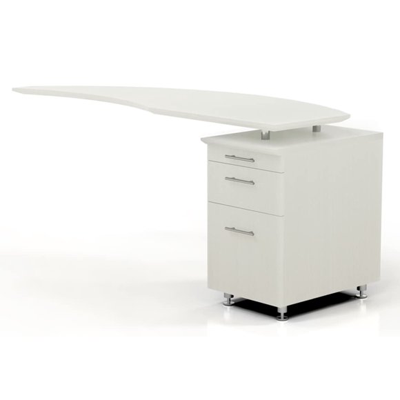 Mayline Medina 63"W Left Return for use with Desks, sold separately, Textured Sea Salt Laminate