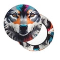 thumbnail image 2 of Picia Tie-Dye Wolf Head pattern Round Stool Covers Comfy Seat Covers Stretch Removable WashableChair Slipcover Round Bar Chair Cushion Cover-12 inch, 2 of 7
