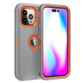 thumbnail image 5 of Xhy iPhone 14 Pro Case with Privacy Screen and Lens Protector Military Grade Heavy Duty Protection 3 in 1 Shockproof Armor Rugged Durable Detachable for iPhone 14 Pro 6.1 inch 2022 Phone - Gray+Orange, 5 of 6