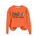 thumbnail image 1 of WEAIXIMIUNG Chandail en Molleton Blanc pour Femmes Mignon Dinde Imprimé Action de Grâce Col Rond Chandail en Molleton Ajusté Pull Décontracté Manches Longues Chemises d'Entraînement Amples Blouse Décontractée Manches Longues, 1 of 5