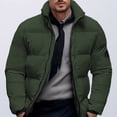 thumbnail image 4 of BAETEUY Men Cotton Coat, Stand Collar, Long Sleeve, Zipper Closure, Thickened, Jacket, Side Pockets, Down, Cotton, Puffer, Outwear, 4 of 8