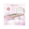 thumbnail image 3 of Huisuilinss Upholstered Twin Bed Frame With Storage Drawer,Cute Velvet Platform Bed,LED Bed Frame Full With Headboard,No Box Spring Needed,Wooden Slats,Noise Free, 3 of 5