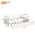 thumbnail image 5 of Topcobe Twin Size Modern Wooden Daybed with Trundle, Bed Sofa for Living Room Guest Room, White, 5 of 8