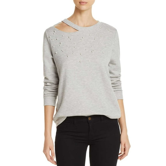 Alison Andrews Women's Embellished Cutout Sweatshirts, Gray, Small