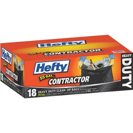 Hefty® Contractor Heavy Duty Clean-Up Twist Ties 55 gal. Trash Bags 18 ct Box