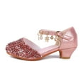 thumbnail image 2 of Girls Princess Shoes Sequin Sweet Bow High Heels Wedding Party Dress Shoes Dance Bright Diamond Christmas Day Shoes, 2 of 5
