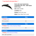 thumbnail image 2 of Front Left Lower Control Arm - Compatible with 1996 - 2000 Toyota RAV4 2-Door 1997 1998 1999, 2 of 2