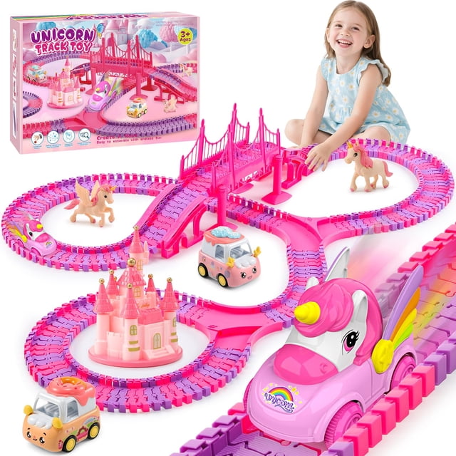 Juego de Pista de Autos Aetyni Unicornio Camión Monstruo con 232 Piezas