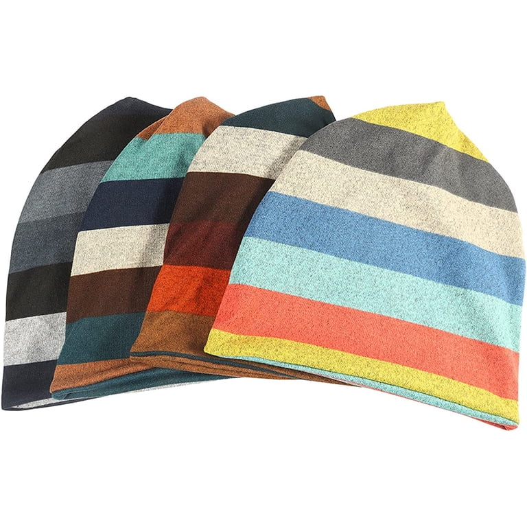 2 Pack Women\'s Thin Bonnet Cap Autumn Casual Beanies Hat, Blue Brown Jemis Skullies Beanies Thin Bonnet Cap Autumn Casual Beanies  main image 4