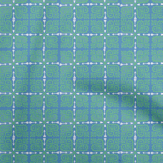 oneOone Cotton Flex Green Fabric Block Fabric For Sewing Printed Craft Fabric By The Yard 40 Inch Wide-DB
