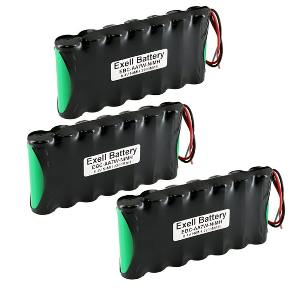 3pc Exell 8.4V Custom NiMH 2200mAh Battery Pack 6" 22AWG Bare Leads