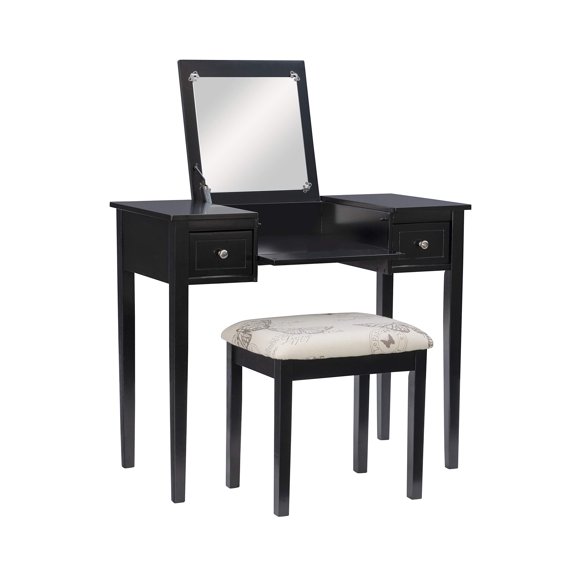 Linon Vanity Set, Black