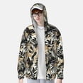 thumbnail image 4 of Kdxio Black Palm Leaves Print Women Men Sun Protection UPF 50+ Jackets Zip Up Long Sleeve Hoodie Hiking Lightweight with Pockets, 4 of 8