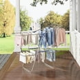 thumbnail image 3 of APEXCHASER Clothes Drying Rack, Stainless Steel Drying Rack Clothing with Height-Adjustable, Foldable Gullwings Laundry Drying Rack, Indoor Outdoor Use, No Assembly, 3 of 10