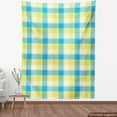 thumbnail image 4 of Ambesonne Yellow Plaid Fabric by the Yard Upholstery, Modern Fashion Tartan, 3 Yards, Deep Sky Blue and Mustard, 4 of 5