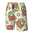 thumbnail image 5 of Disketp Men'S Swim Trunks Hawaiian Breathable Surf Beach Swimsuits Mesh Lining Beach Shorts With Pockets-Frog Hold Strawberry, 5 of 9