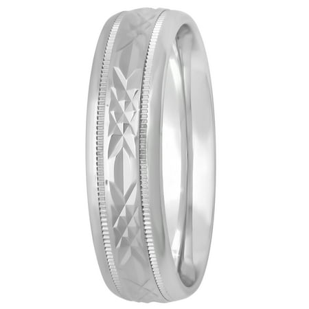 Men's Sterling Silver "X" Pattern Ring, 6mm