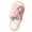 Pink, variant on Fuzzy Plush Open Toe Slippers For Women Non Slip Indoor Outdoor Home Shoes Thick Bottom Warm Fleece Lined Casual Round Toe Material 100 Percent Polyester Size 42 Us 9
