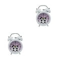 thumbnail image 4 of Reloj despertador Naiovety Metal 3 pulgadas campana doble Blanco Negro Rosa, 4 of 6