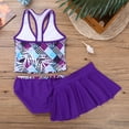 thumbnail image 5 of JanJean Kids Girls 3 Piece Swimsuit Quick Dry Tankini Set Bathing Suit Summer Beach Swimwear Purple 8-10, 5 of 7