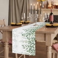 thumbnail image 2 of Table Runners 90 Inches Long Dress Scarves, Spring Emerald Green Eucalyptus Farmhouse Coffee/Dining/Kitchen Table Runner for Living Room, Botanical Leaf Country 13x90 Inch, 2 of 9