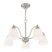 53855-91 Livex Lighting Somerville - 5 Light Convertible Dinette Chandelier in Traditional Style - 24 Inches wide by 13.25 Inches high
