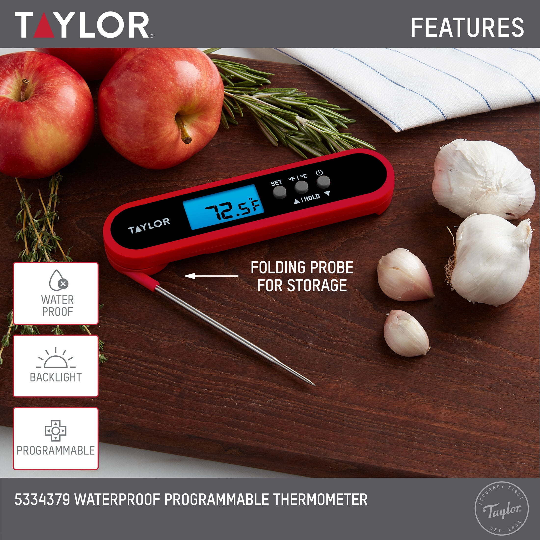 Taylor Precision Digital Waterproof Meat Thermometer - Walmart.com
